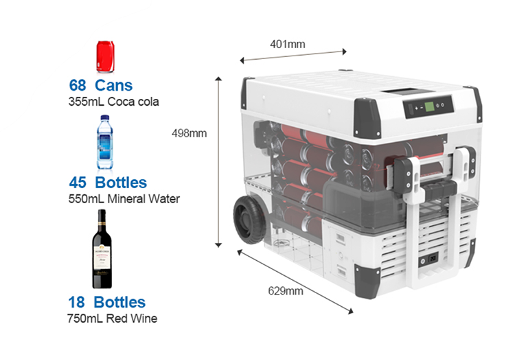 45L portable Fridge Freezer Dimension